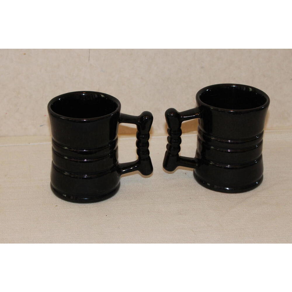Vintage Frankoma C3 Black Coffee Mugs - Set of 2 - Picture 2 of 4